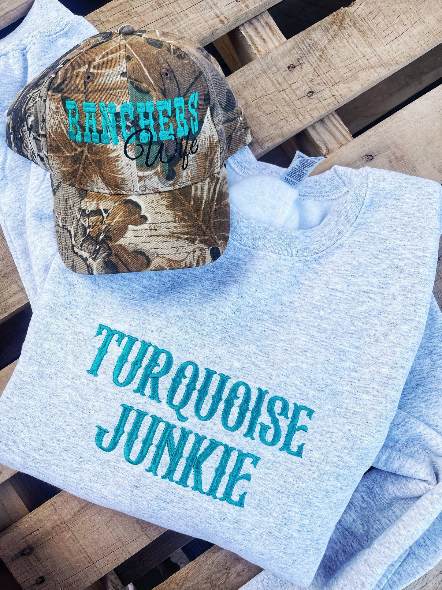 Turquoise Junkie Crewneck