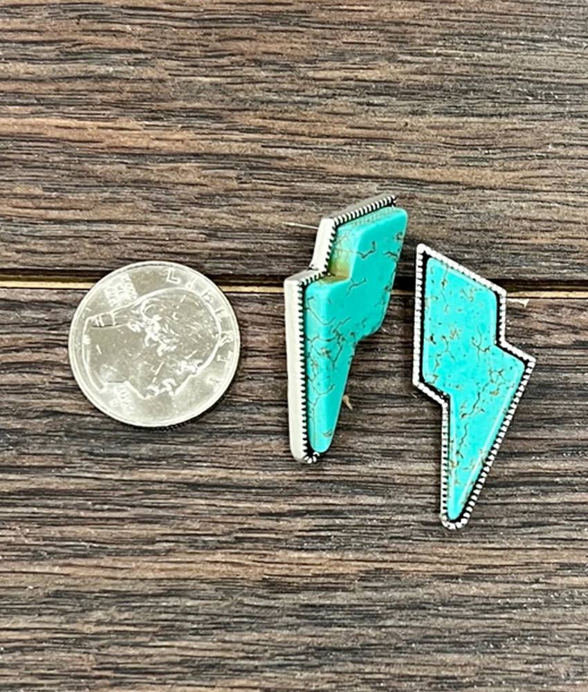 Bolt Turquoise Stud Earrings