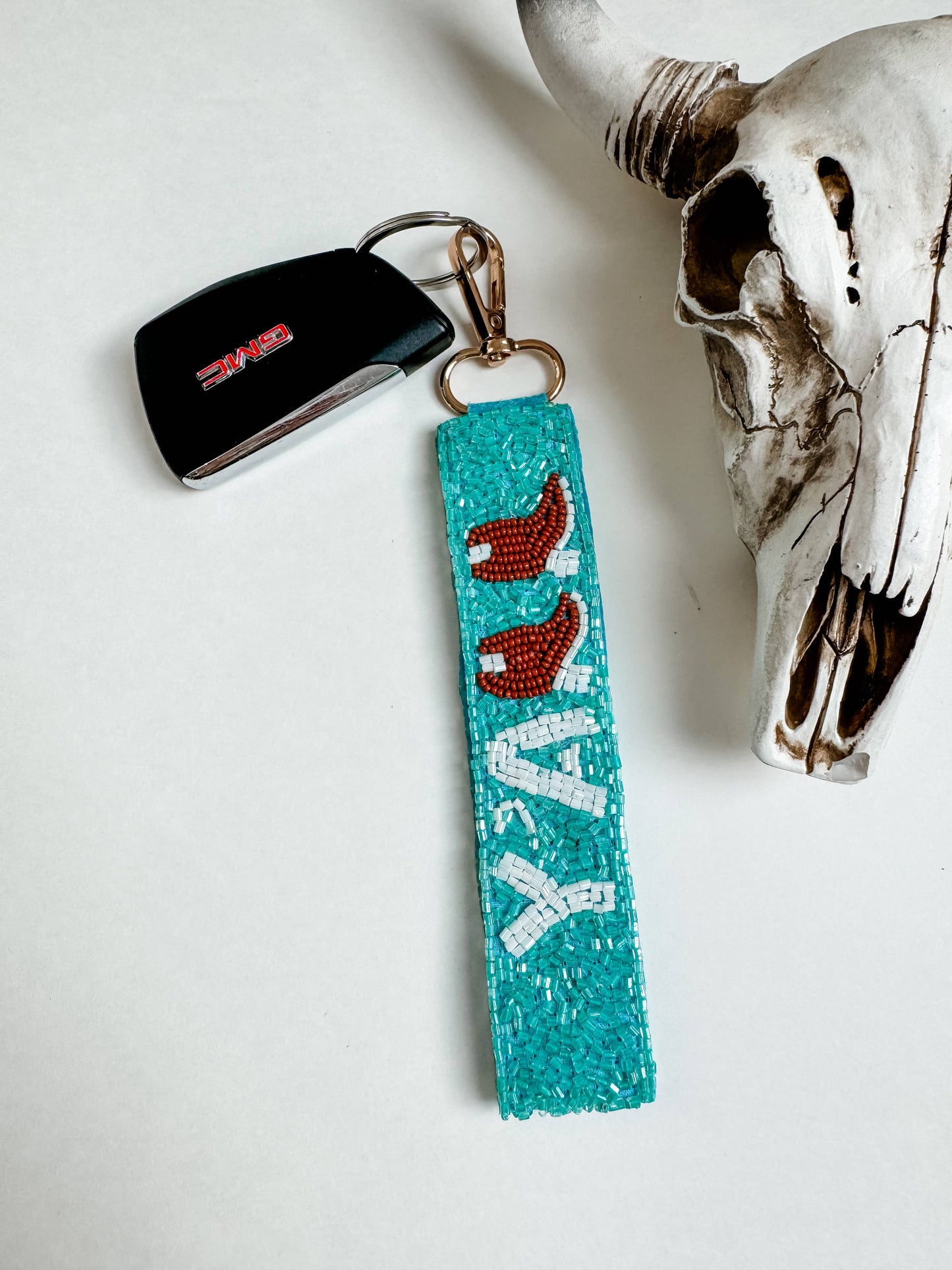 Western Sequence Beaded Keychain