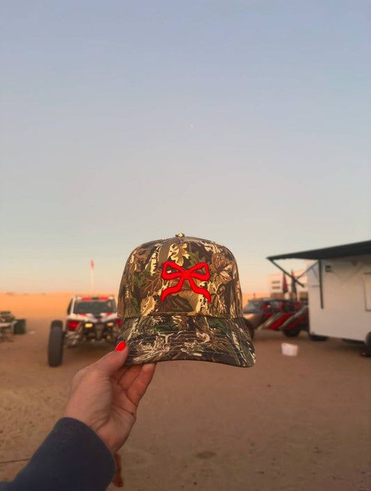 Bow puff embroidered