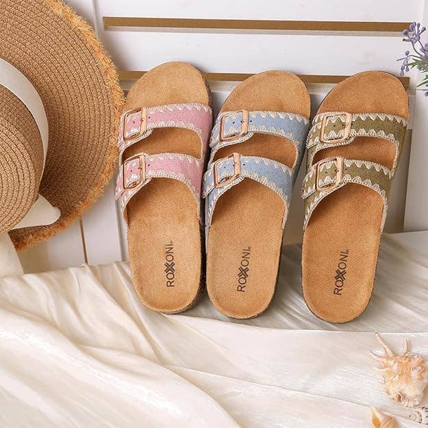 Cork Sole Double Buckle Sandal