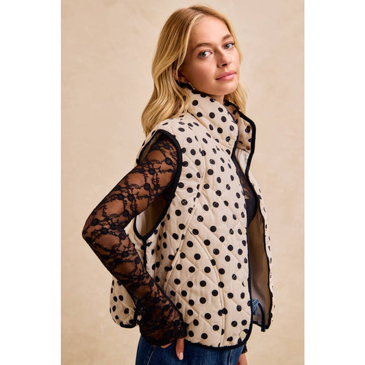 Polka Dotted Quilted Vest
