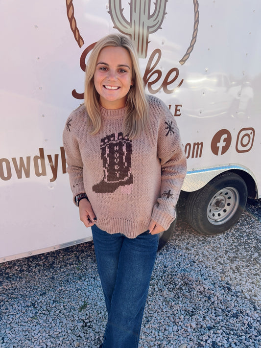 Cowboy Boot Knit Sweater