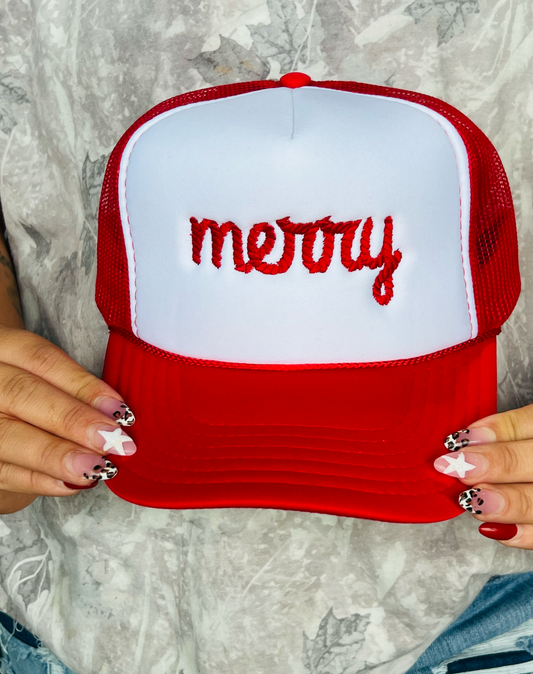 Merry Christmas Red & White  Otto Trucker