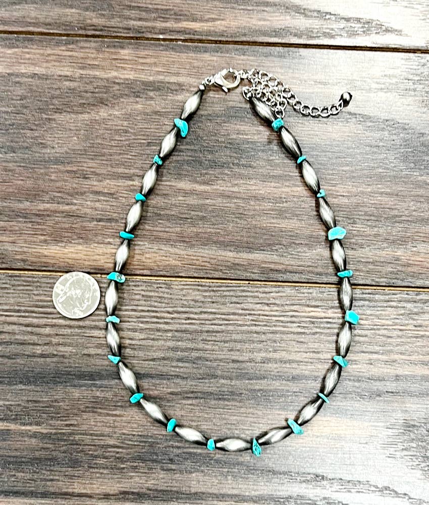Teal Beaded necklace