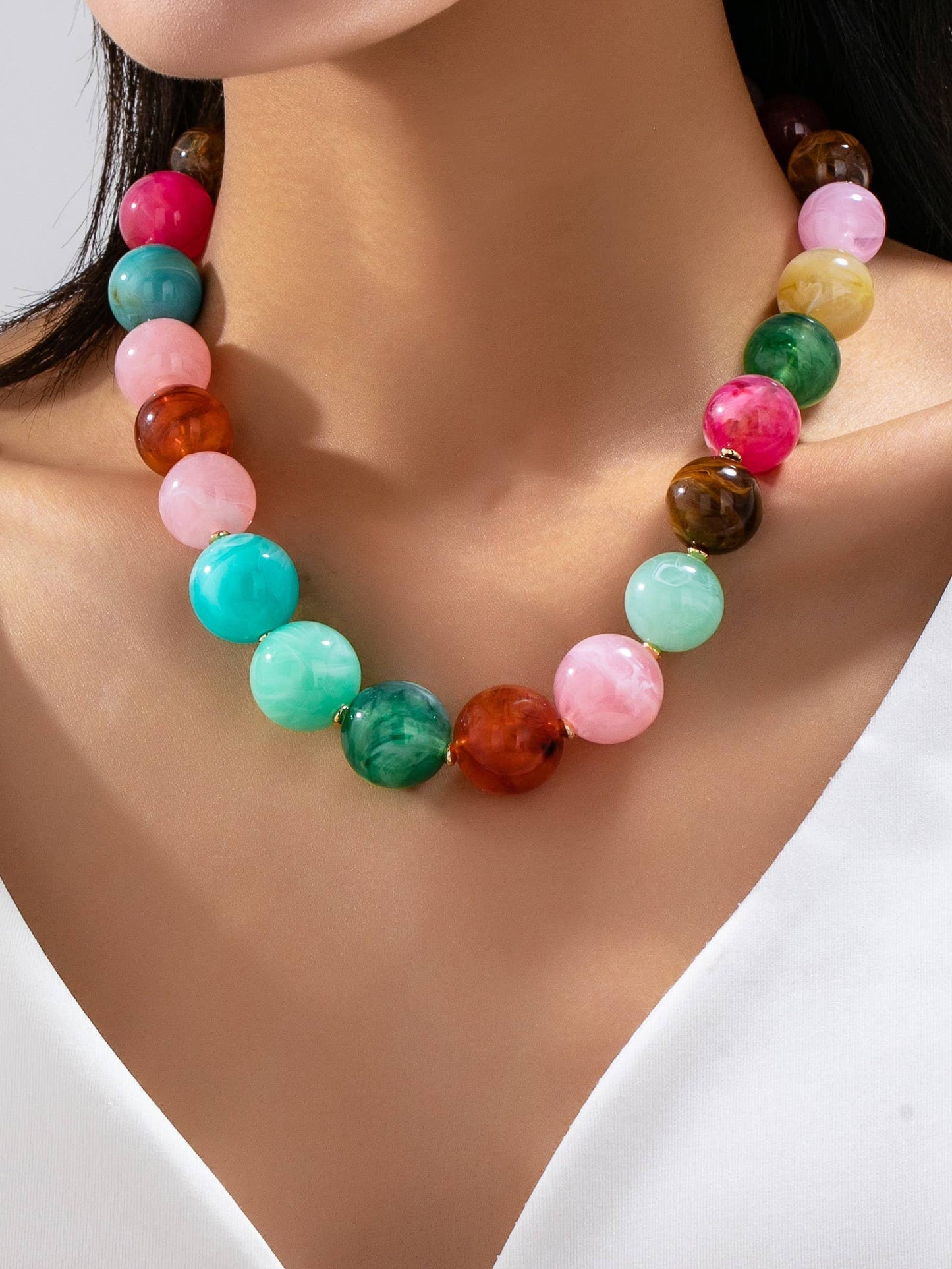 XL Beaded Gemstone Necklace