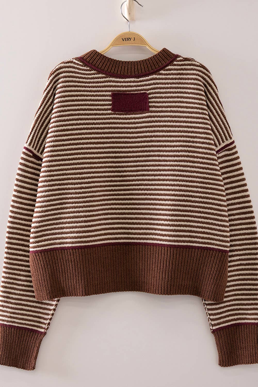 Contrast Stripe Knit Sweater