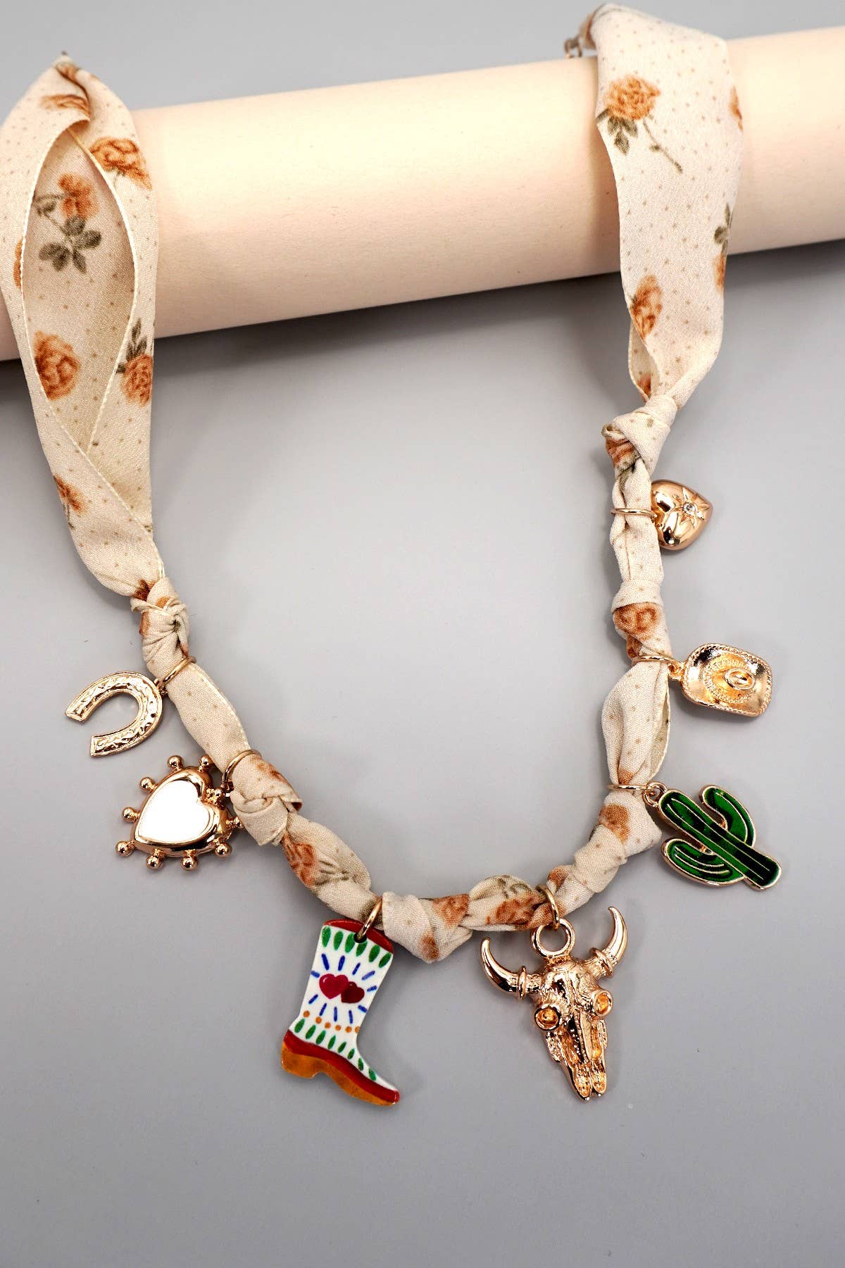 Cactus Scarf Charm Necklace