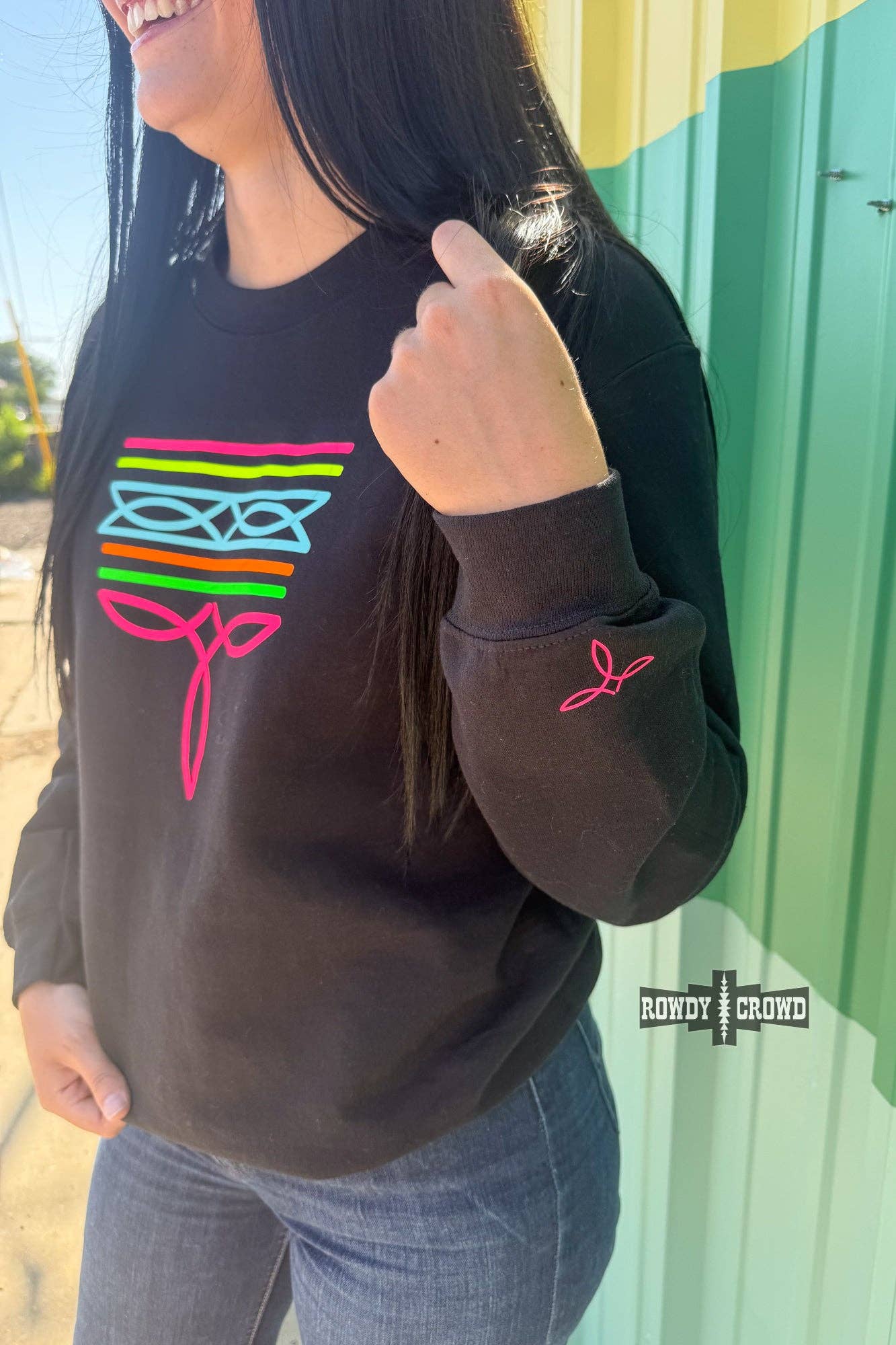 Neon Boot Stitch Crewneck