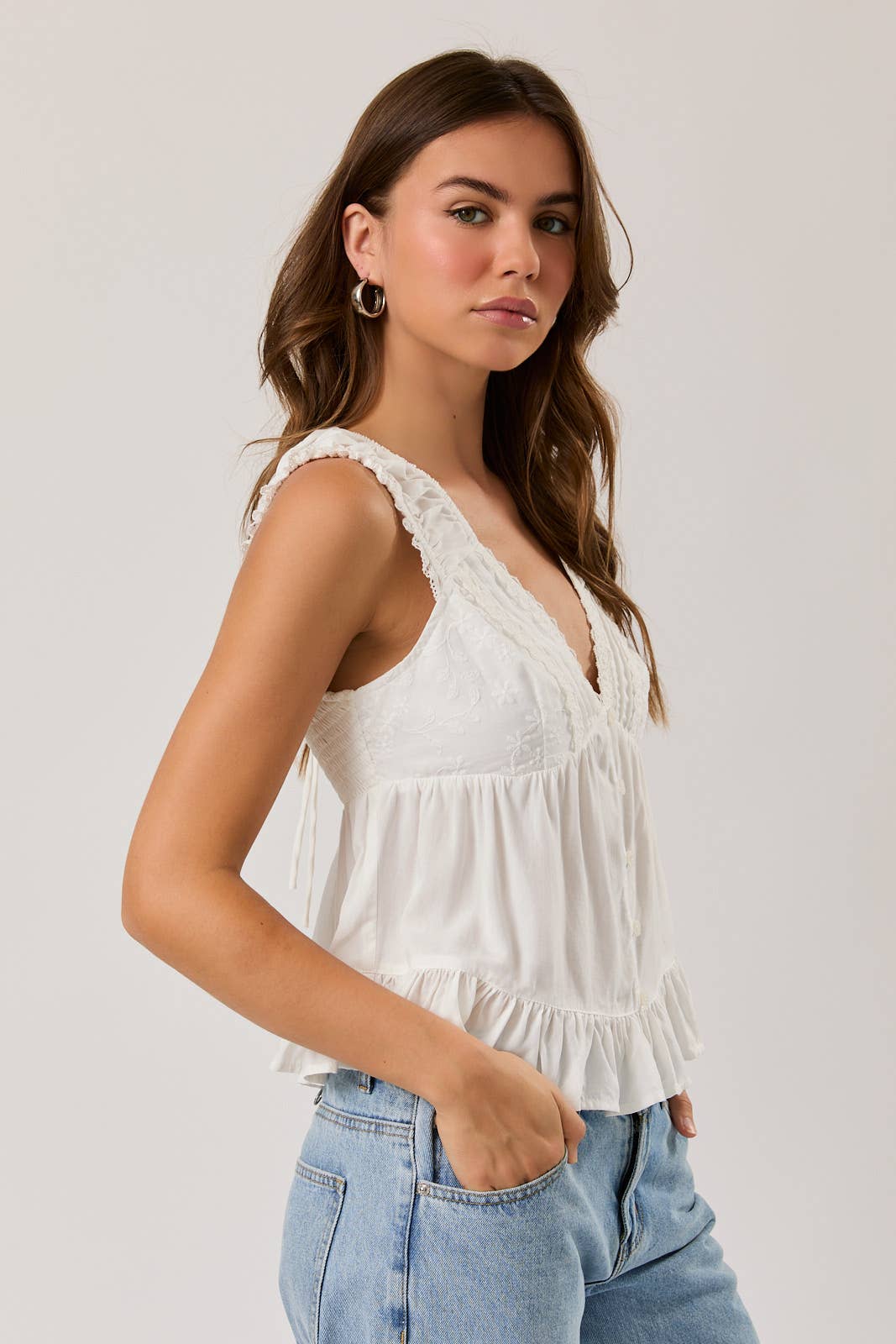 Lace V- Neck Tank