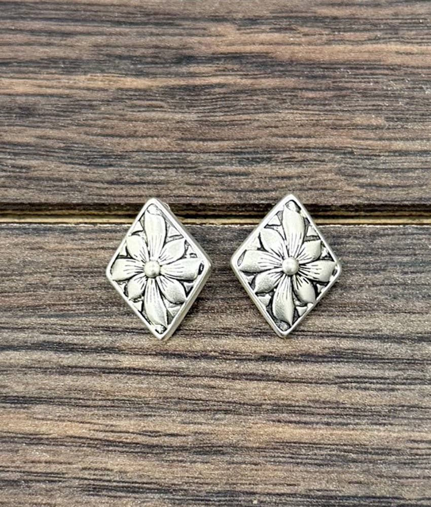 Brass Flower Stud Earrings