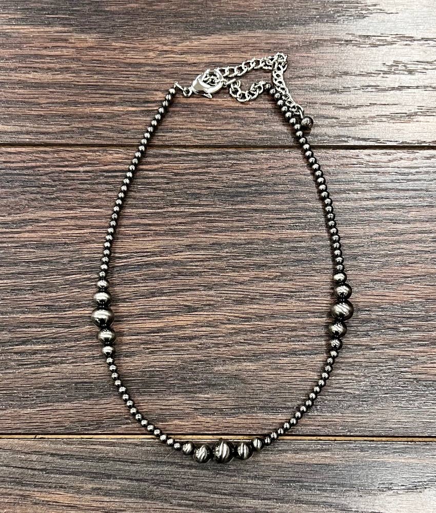 Handmade 15" Clustered Polish Navajo Necklace