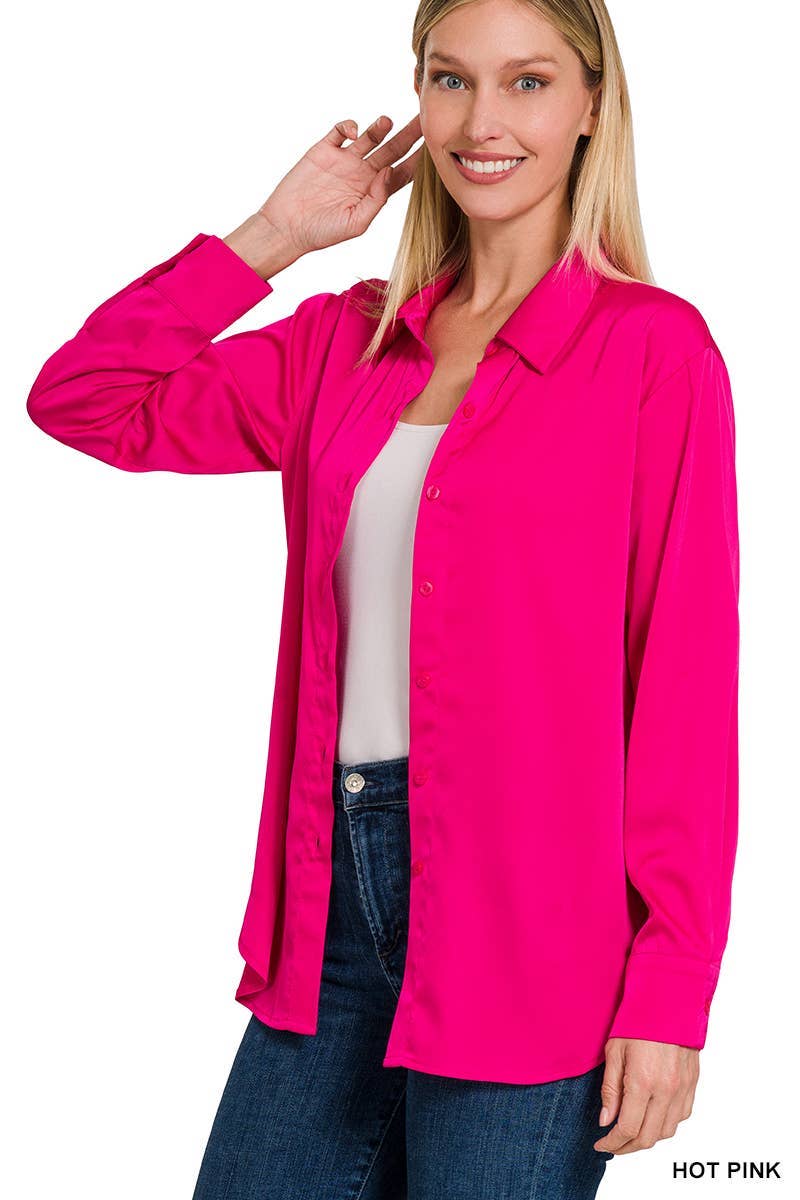 Satin Button up Multiple Colors