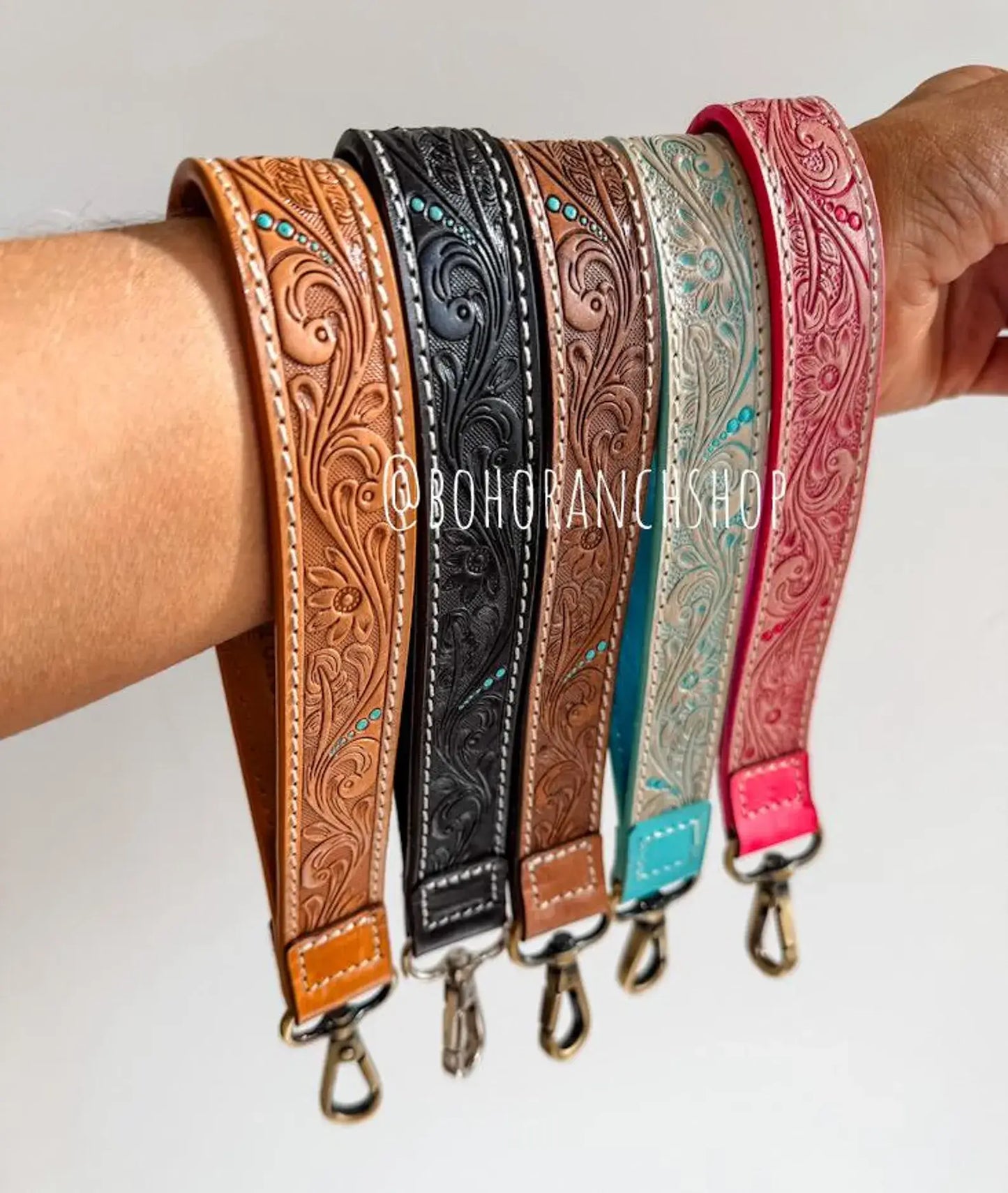 Hand Tooled Leather Keychain