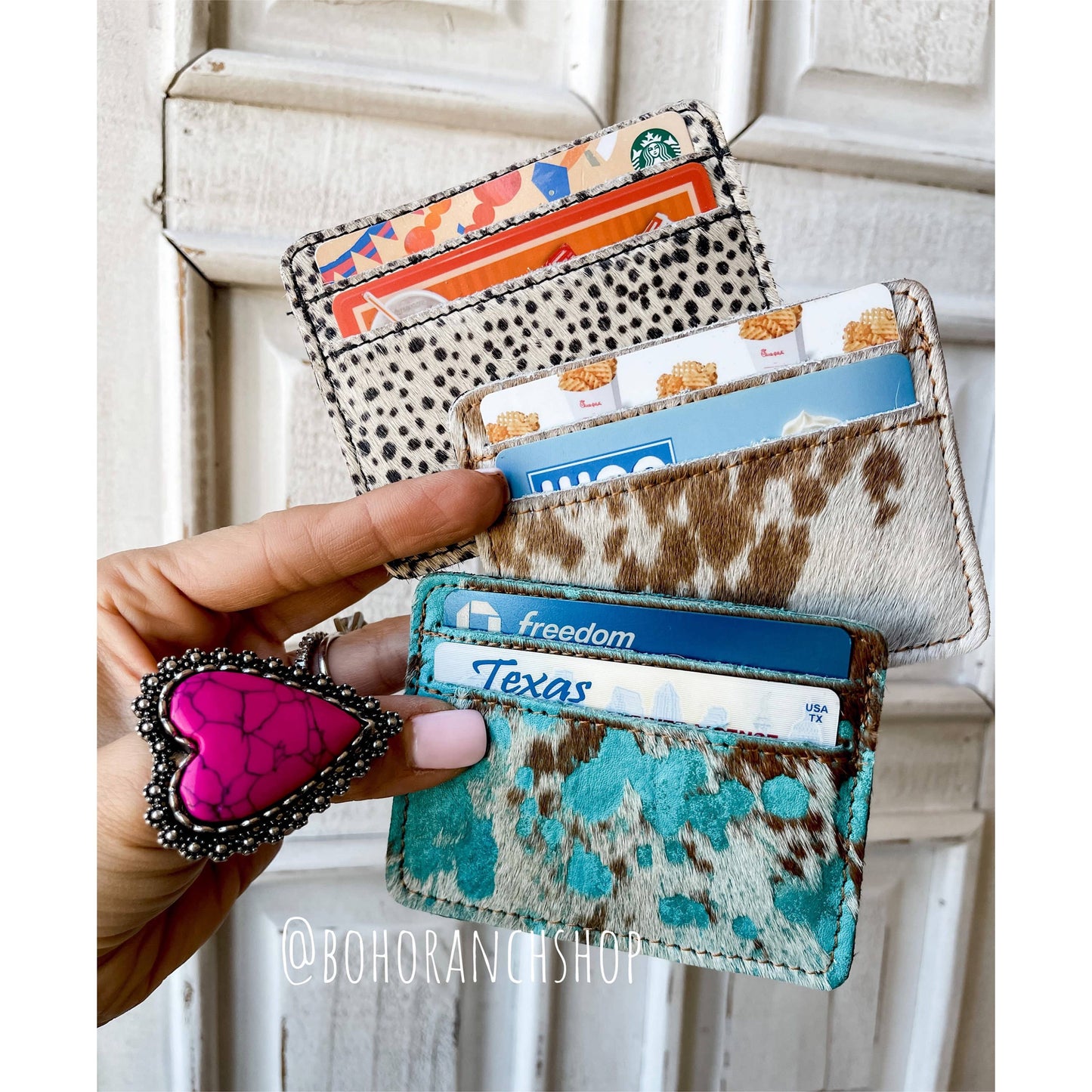 Western Cowhide Credit Card Holder