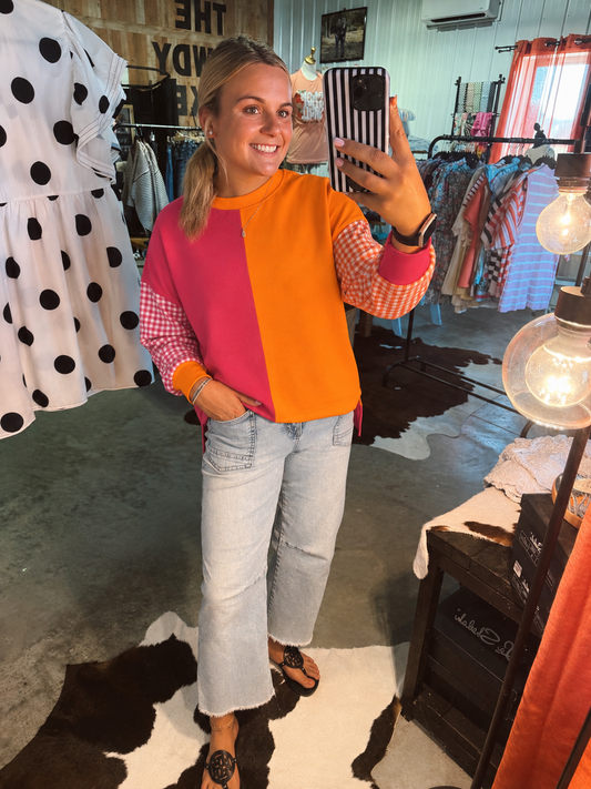 Pink & Orange Checkered