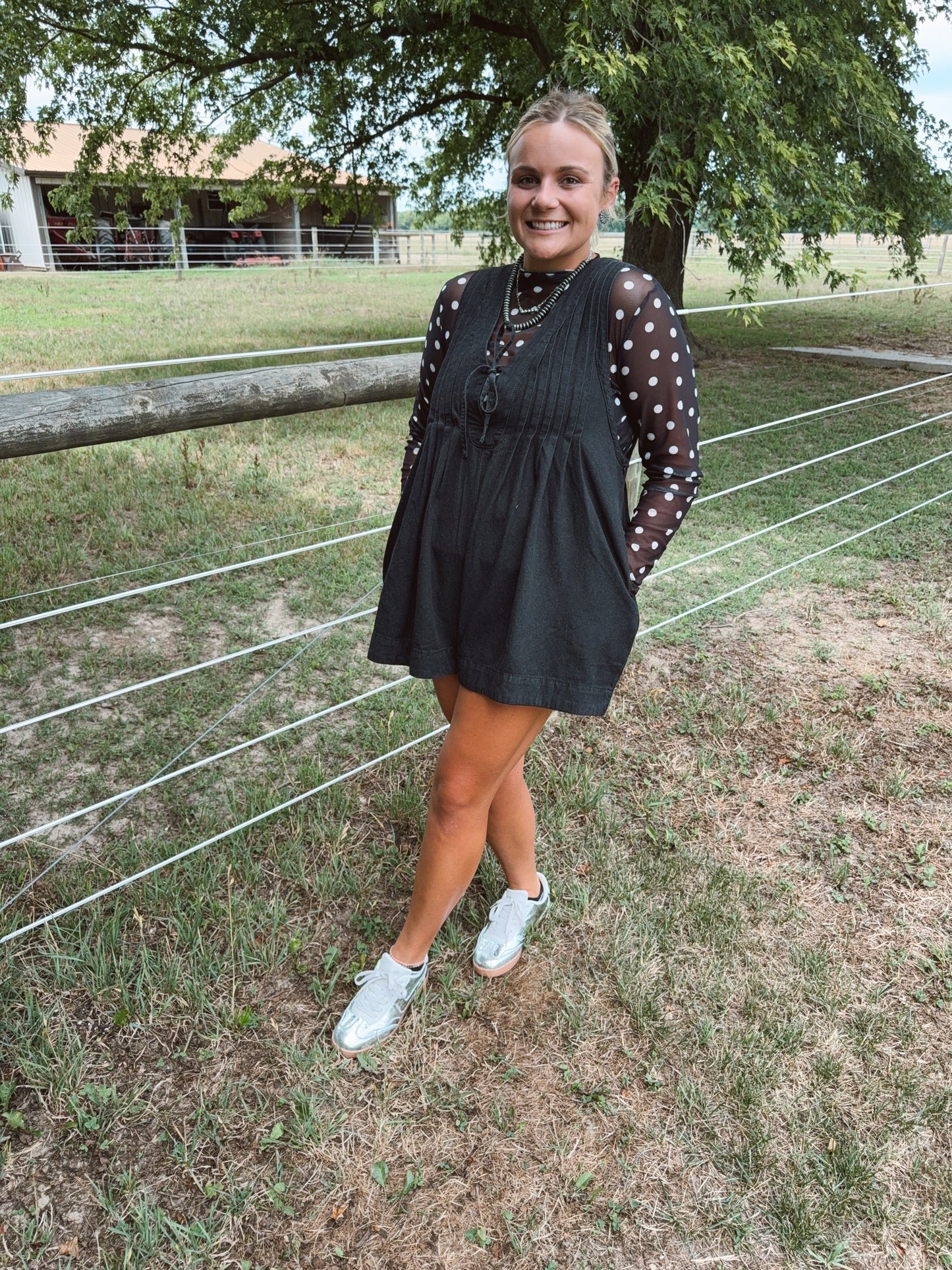 Polka Dot Mesh Top