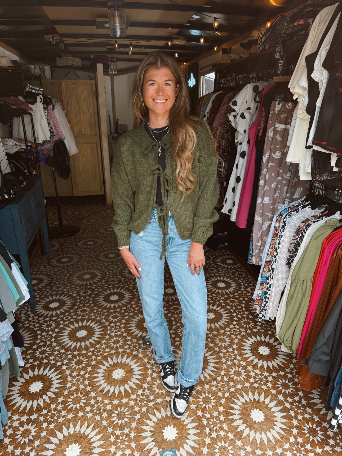 Bow Lace Up Cardigan