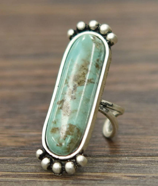 Speckled Turquoise Adjustable Ring