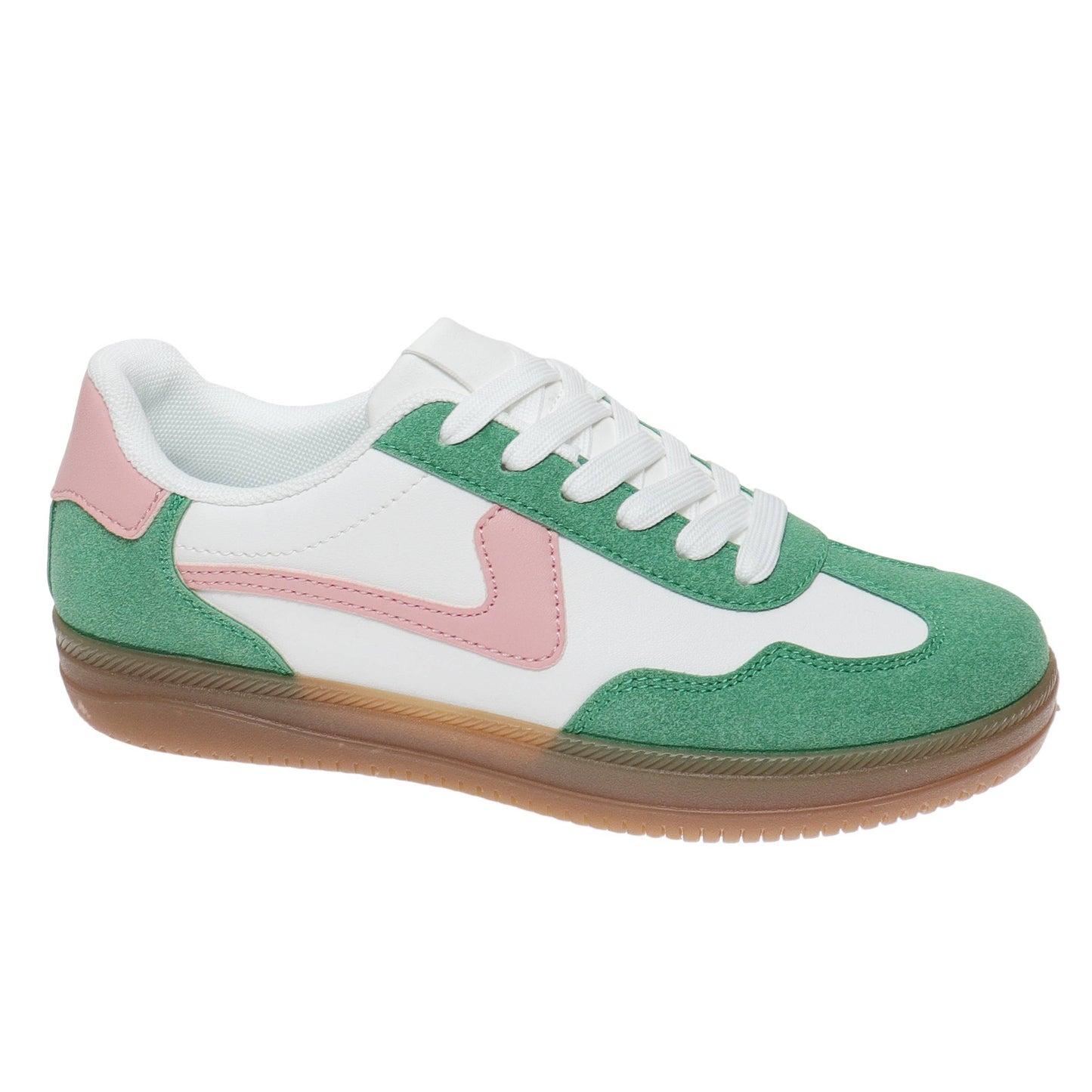 Green & Pink Retro Court Sneaker