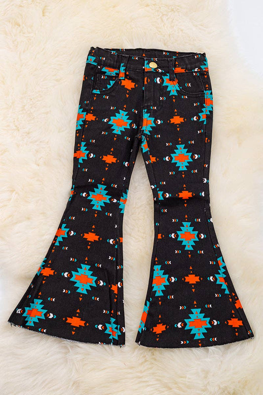 Children's Black Aztec denim pants