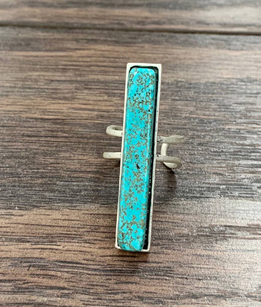 Turquoise Bar Adjustable Ring
