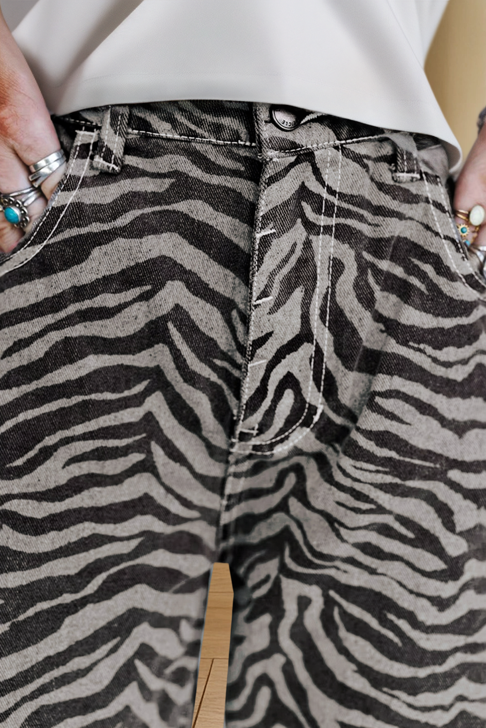 Zebra Wide Leg Jeans