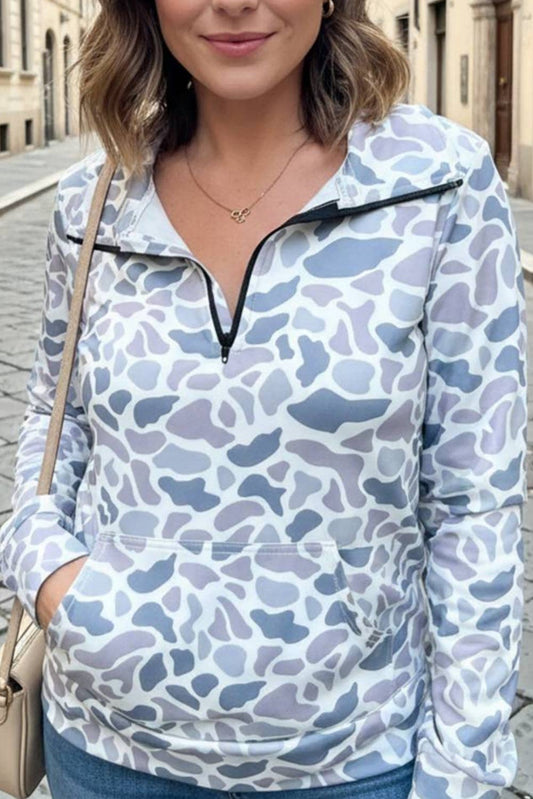 Silver Sage Camo Half-Zip Pullover