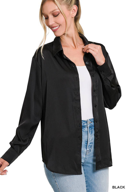 Satin Button up Multiple Colors