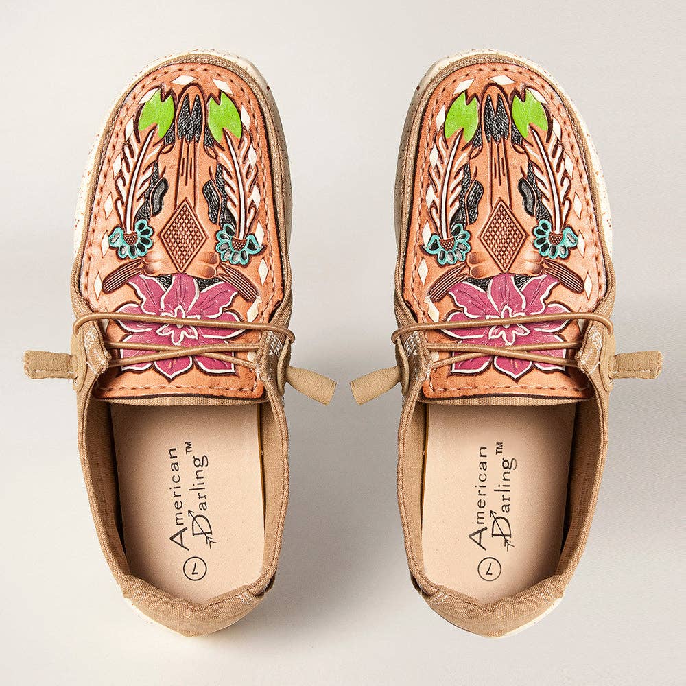 Floral & Feather Tooled Leather