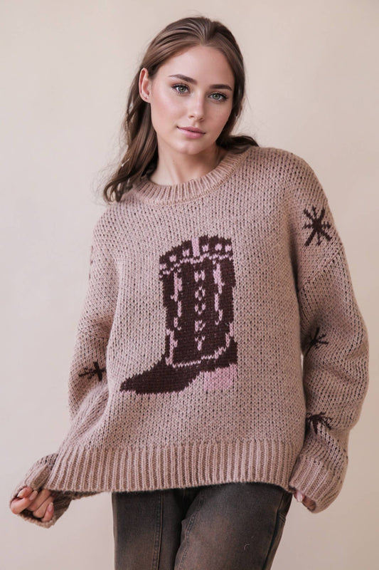 Cowboy Boot Knit Sweater