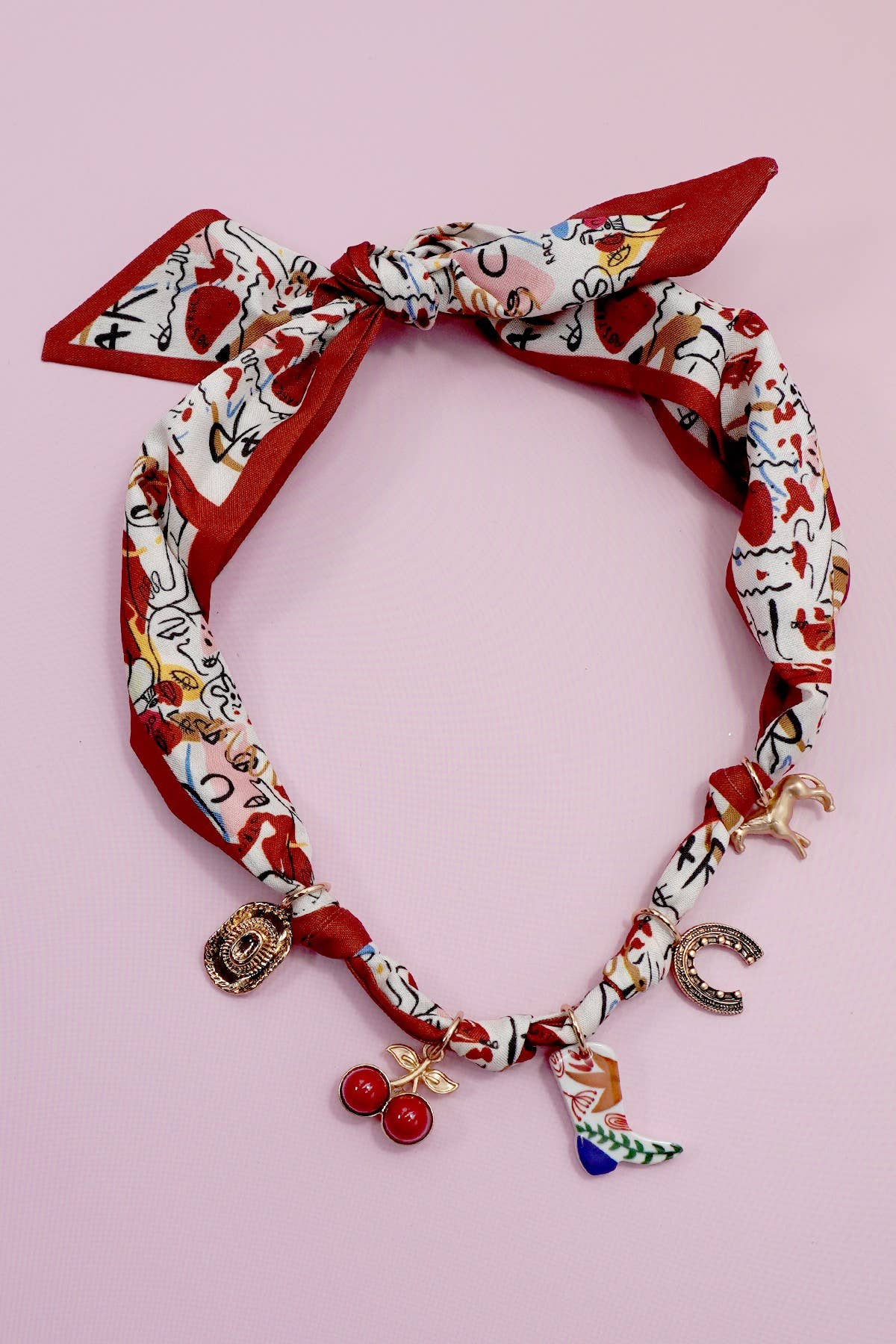 Western Scarf Charm Necklace