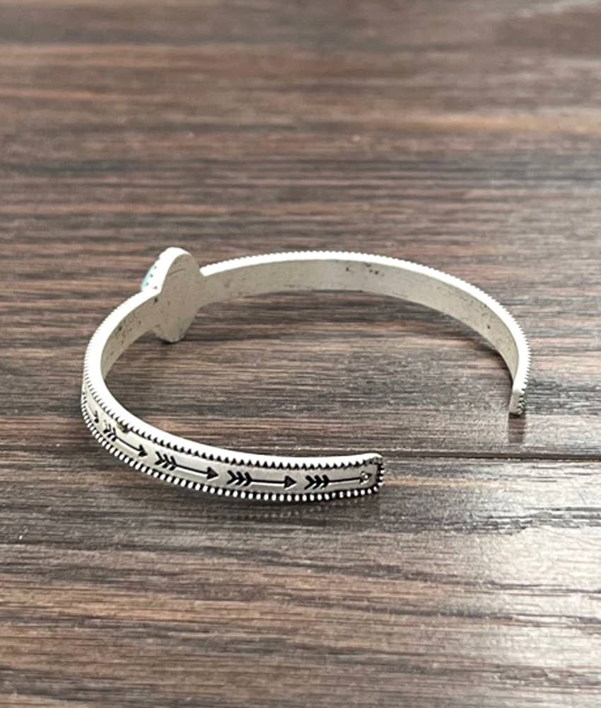 10mm Diamond Turquoise Cuff Bracelet