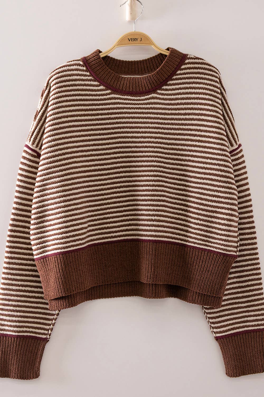 Contrast Stripe Knit Sweater