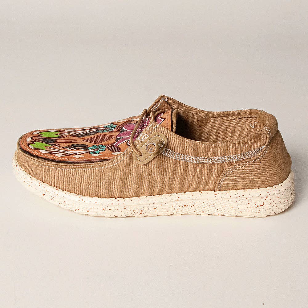Floral & Feather Tooled Leather
