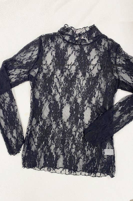 Lace Mock Neck Top