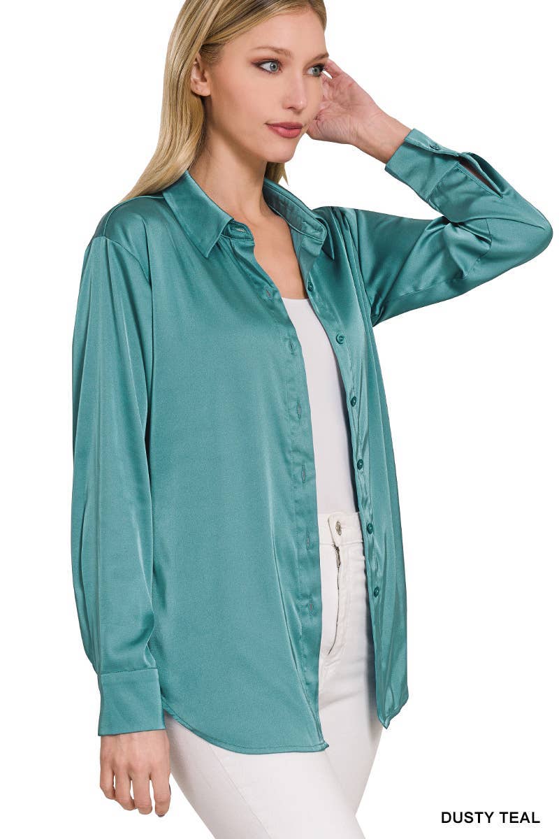 Satin Button up Multiple Colors