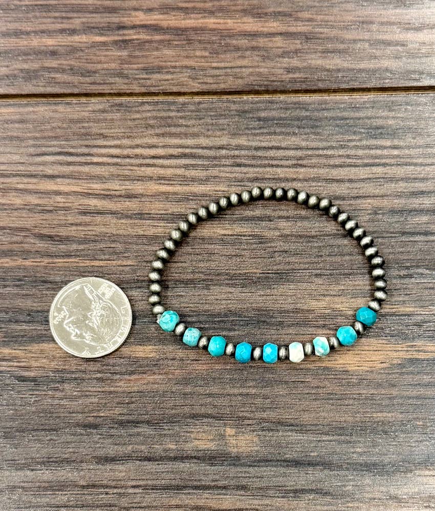 Turquoise Gemstone Stretch Bracelets