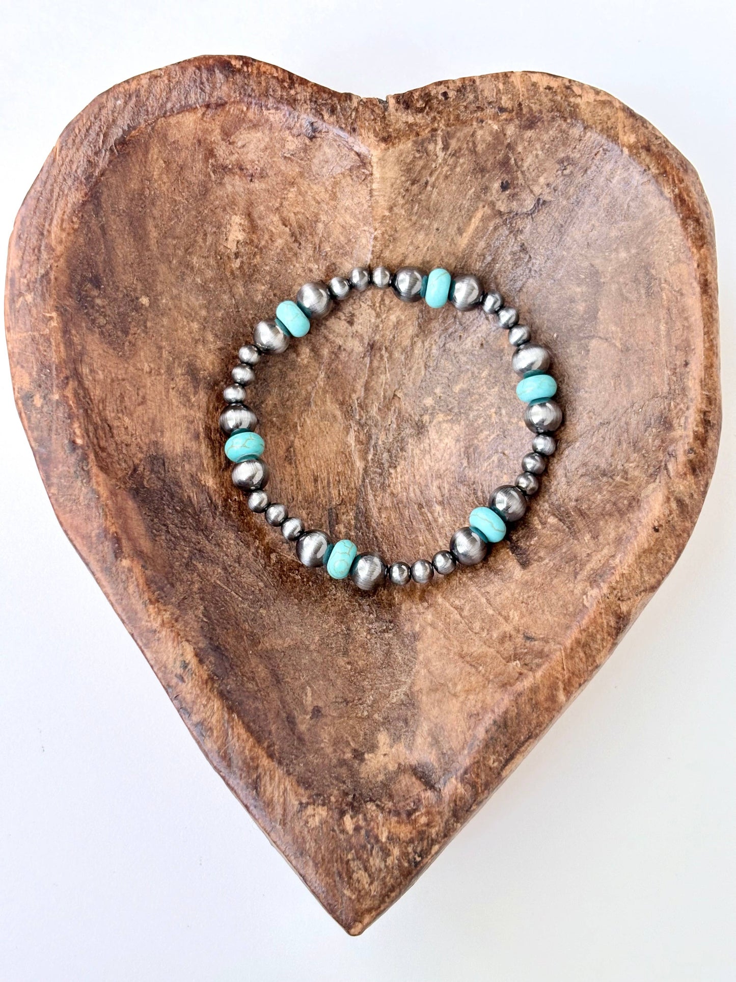 Turquoise Bead Stretch Bracelet