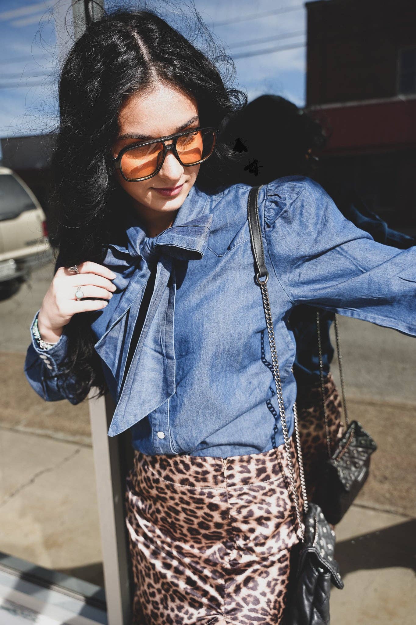 Denim Darling Bow Blouse